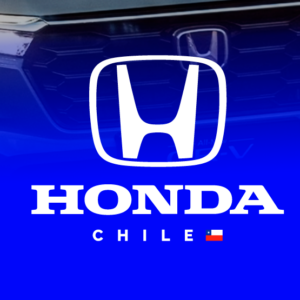 Logo Honda sobre fondo azul traslúcido con una camioneta Honda